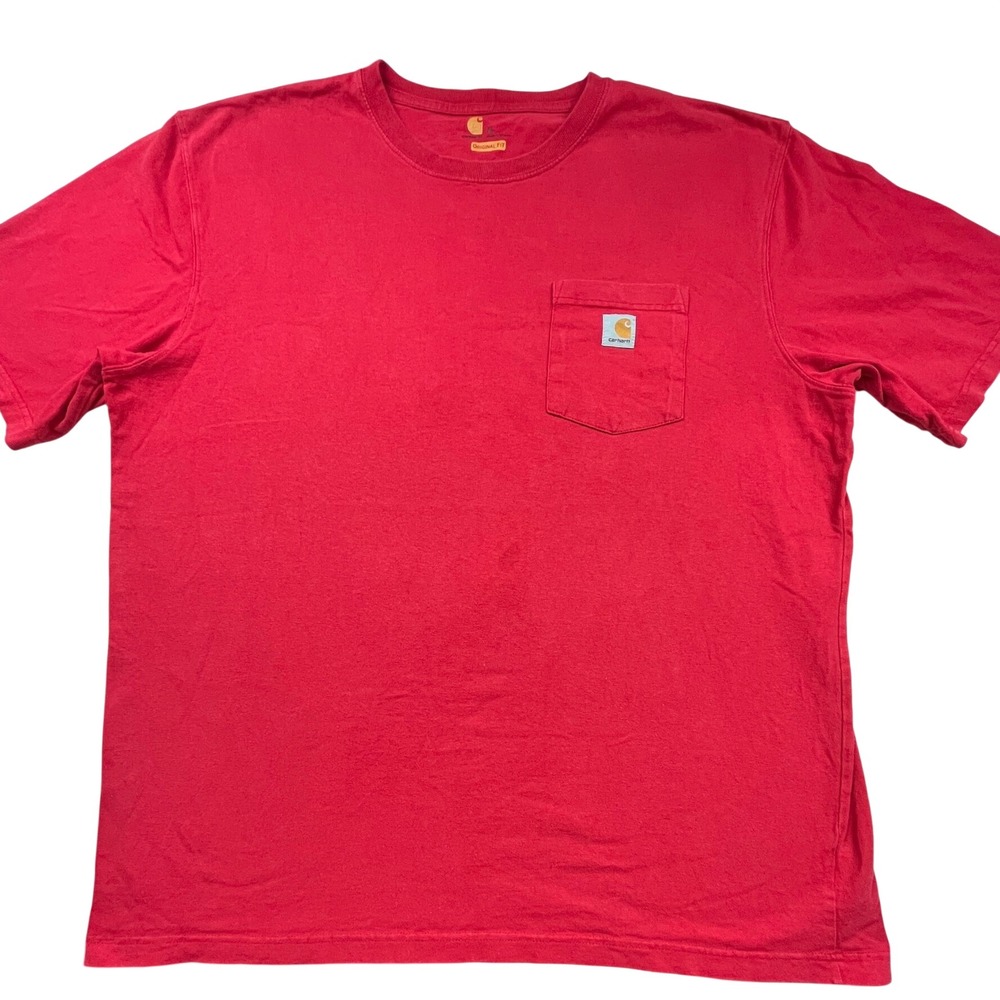Carhartt Mens Workwear Pocket T-Shirt XL Red Original Fit Short Sleeve Tee